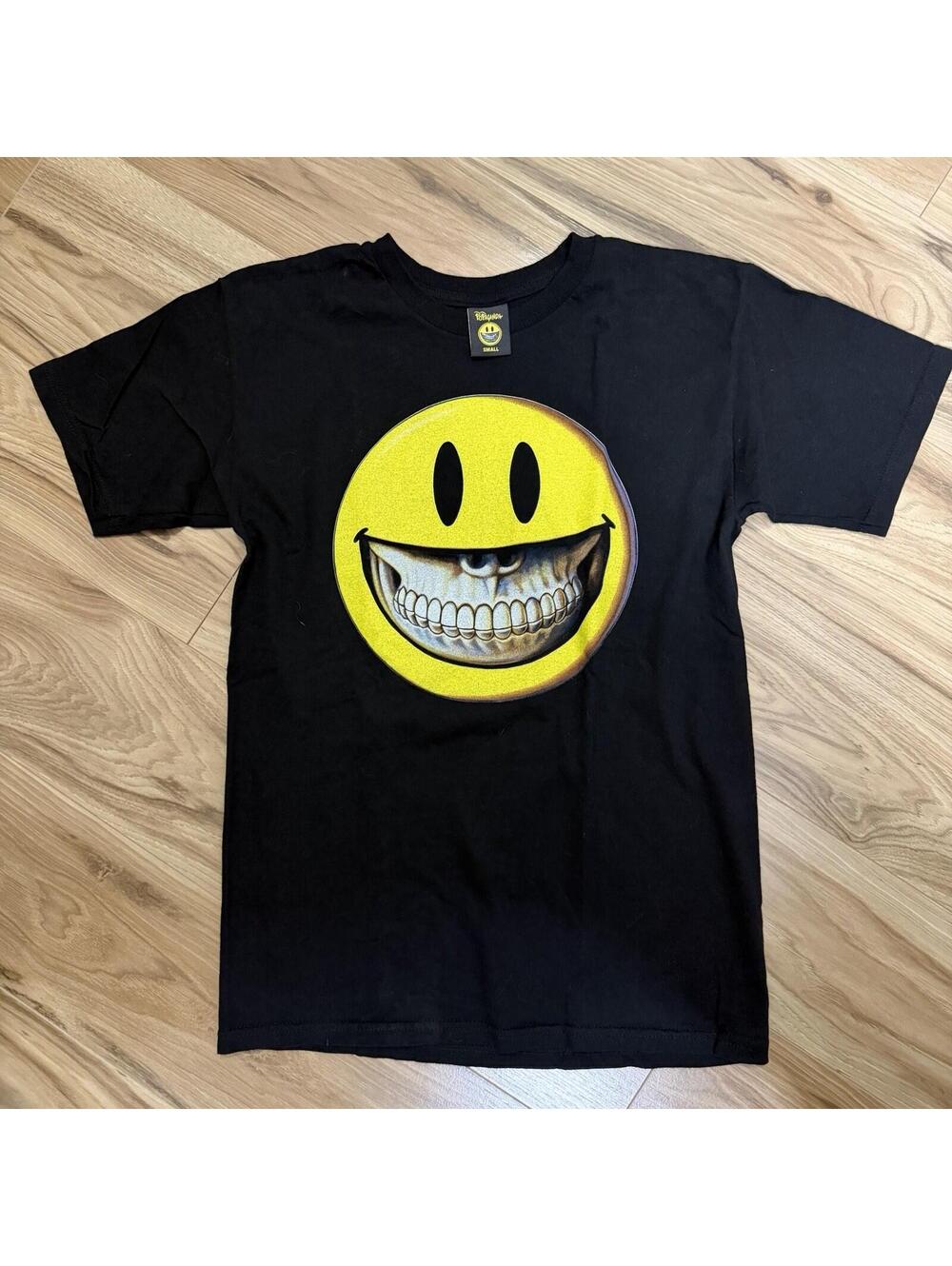 Ron English Popaganda SXSW 2015 Skull Smiley Tee S Black Lower Heaven Raise Hell